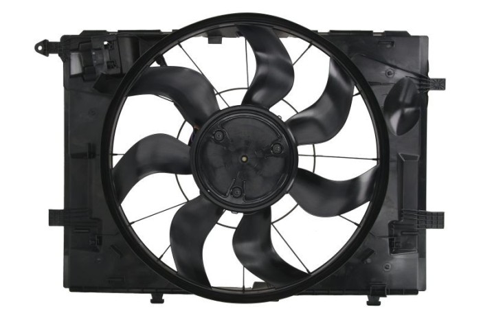 GMV radiator electroventilator Mercedes Clasa C (W205), 2013-, C160, C180, motor 1.6 T, benzina, cu AC, 600 W; 475; 4 pini; cu modul de control elect