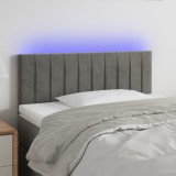 Cumpara ieftin Tăblie de pat cu LED, gri deschis, 100x5x78/88 cm, catifea