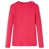 Tricou pentru copii cu m&acirc;neci lungi, roz aprins, 104, vidaXL