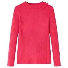 Tricou pentru copii cu m&acirc;neci lungi, roz aprins, 104