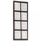 Panou de perete sculptat manual, maro și alb, 40x80x1,5 cm, MDF