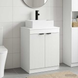 Cumpara ieftin Dulap pentru Chiuveta de Baie Alb 54 x 41 x 99,5 cm