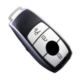 Husa Cheie Smartkey, Mercedes Benz 3 Butoane, Tpu, Model Nou, Aspect Piele, Silver