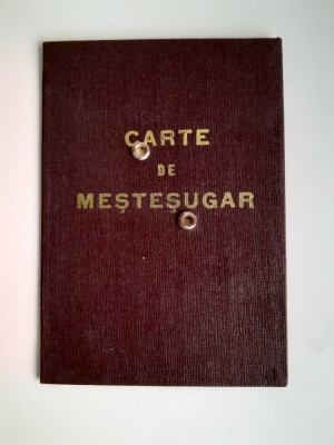 Carte de mestesugar cu foto 1971 zidar Timis RSR act document vechi foto