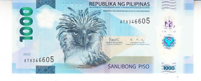 M1 - Bancnota foarte veche - Filipine / Pilipinas - 1000 piso - 2022 foto