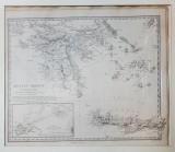 HARTA GRECIA ANTICA, PARTEA SUDICA - 1829