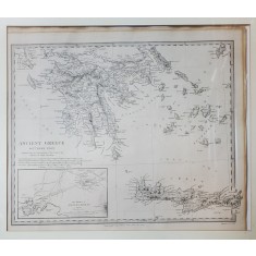 HARTA GRECIA ANTICA, PARTEA SUDICA - 1829