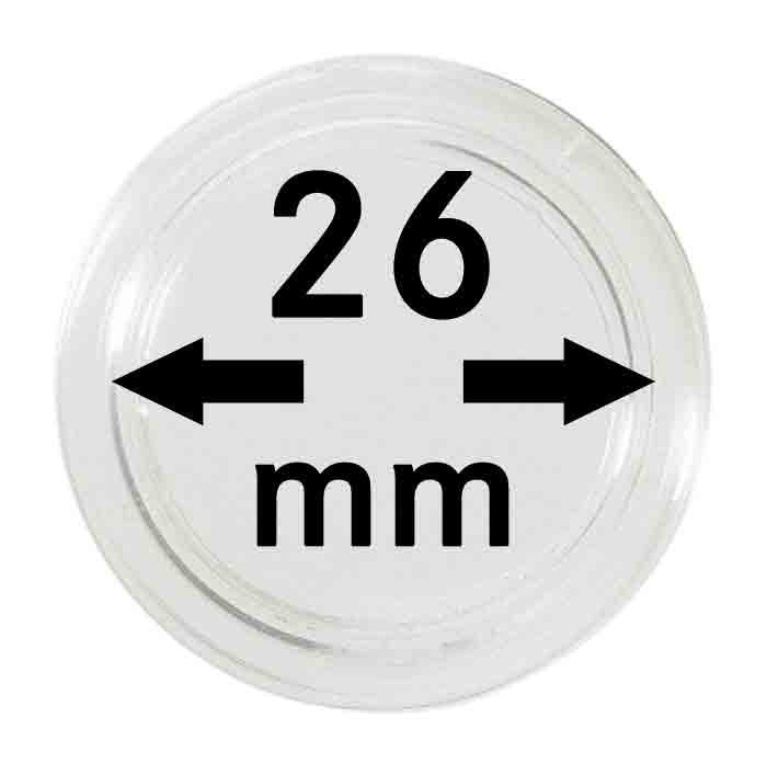 Capsule pentru monede - 10 buc. in cutie - 26 mm dimensiune intrare