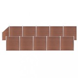 Set panouri gard, 10 patrate + 1 oblic, maro, 1830x186 cm, WPC GartenMobel Dekor, vidaXL