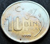 Moneda 10 BIN LIRA - TURCIA, anul 1999 * cod 1420