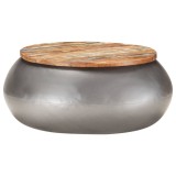 vidaXL Măsuță de cafea, gri, 68x68x30 cm, lemn masiv reciclat