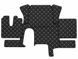 Cumpara ieftin Covorase camion, pentru MAN TGX, cutie automata, doua sertare, piele ecologica, captusite, calitate de lux, negru cu cusaturi albe