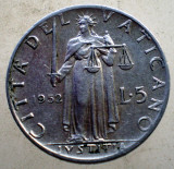 7.003 VATICAN PAPA PIUS XII IUSTITIA 5 LIRE 1952, Europa, Aluminiu