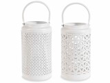 Cumpara ieftin Set 2 felinare metal alb 15x38 cm