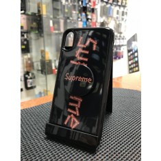 Husa de protectie Apple iPhone X, Supreme Negru-Rosu