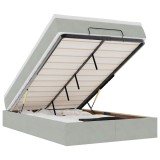 Cumpara ieftin Pat otoman cu saltea Gri deschis 120x190 cm catifea