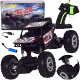 Mașină RC 4x4 Offroad LED 2,4 GHz cu telecomandă, alimentată cu baterii