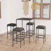 Set mobilier bar gradina Gossi, 5 piese, poliratan gri, cu perne incluse