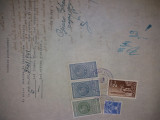 O50 Document 1931 cu timbre fiscale Carol-efigia in cerc+judiciar+aviatie, Stampilat