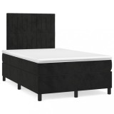 Cumpara ieftin Pat cu arcuri, saltea și LED, negru, 120x190 cm, catifea