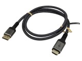 Cablu Goobay DisplayPort la HDMI textil 1m negru-gri 78964