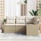 vidaXL Set de canapele pentru grădină cu pernă 4 pcs Bej Rattan poli 3354350