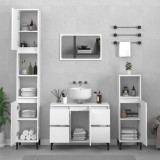 VidaXL Set mobilier de baie, 3 piese, alb, lemn compozit