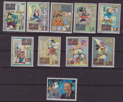 208-SAN MARINO 1970-Walt Disney-Serie completa de 10 timbre nestam Mi 962-971 foto