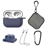 Set extins 5 in 1 pentru protectia castilor Apple Airpods Pro, culoarea albastru denim