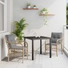 VidaXL Set de masă pentru grădină cu pernă 3 pcs Bej Rattan poli 3380232