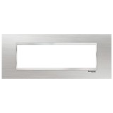 Rama Schneider Electric Easy Styl LMR7667038, 7 module, argintiu + crom, inox, pentru priza / intrerupator