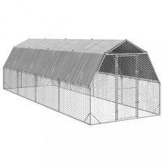 vidaXL Pui de gaina cu acoperi? 2,5x8x2,25 m o?el galvanizat foto