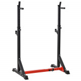 HOMCOM Suport pentru Bară și Greutăți cu &Icirc;nălțime și Lățime Reglabile, 77-122x73x121-171 cm, Negru | Aosom Romania
