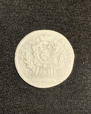 Moneda 10 kreuzer 1769 fără semn monetărie Austria foto