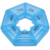 Cutie Medicamente/Vitamine Pufo Pill, Rotunda, 9cm, Albastra - Organizator Saptamanal Portabil