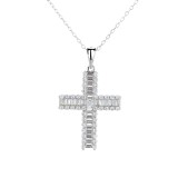 Cumpara ieftin Pandantiv argint 925, JW1273, model cruce, placat cu rodiu, DELIS