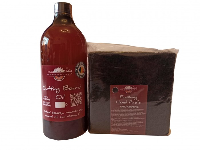 Prep&#039;N&#039;Shine-Cutting Board Oil &amp; Hand Pad&rsquo;s Hard Abrasive, negru, 1000 ml
