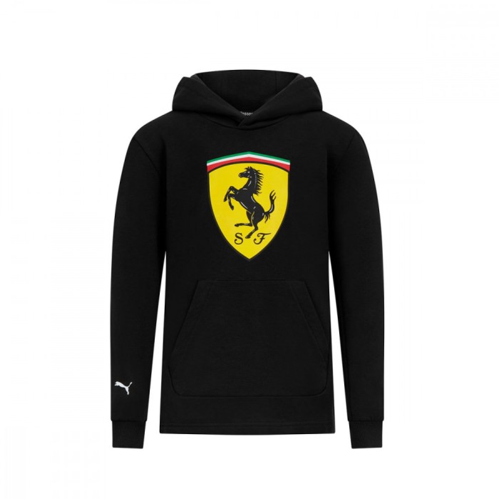 Ferrari hanorac cu glugă pentru copii Shield black F1 Team 2023 - 140 cm (dětsk&eacute;)