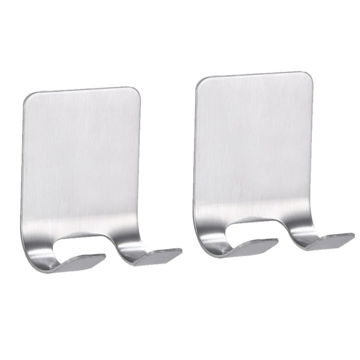Set 2 suporti universali de perete, din inox, 6x4.5cm - Argintiu
