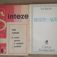 2 titluri Ion Ianoși - Schiță pentru o estetică posibilă / Nearta - Artă