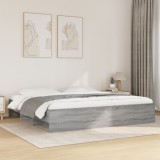 VidaXL Cadru de pat, gri sonoma, 200x200 cm, lemn prelucrat
