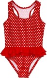 Costum de baie intreg pentru fete Playshoes, protectie UV, rosu cu buline albe, 86 92 (1-2 ani) - OUTLET