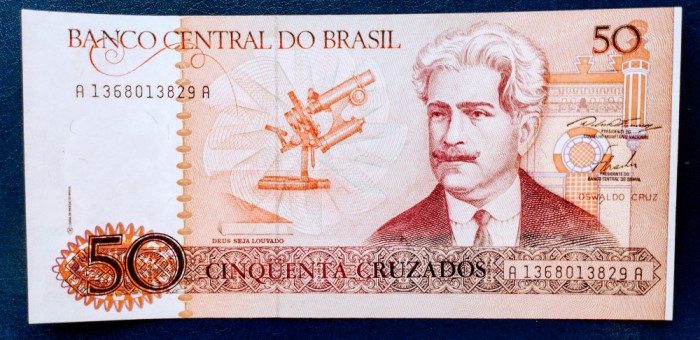 BRAZILIA 50 CRUZEIROS 1986-P207 UNC