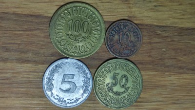 Tunisia - set de colectie - 5 10 50 100 milliemes 1960 1983 1996 - f frumoase ! foto