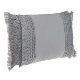 Pernă decorativă gri cu model macrame, 50x30 cm, CMCLASS