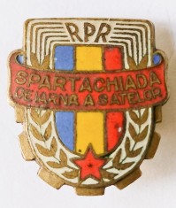 INSIGNA SPARTACHIADA DE IARNA A SATELOR RPR (CITITI DESCRIEREA)
