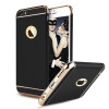 Husa Ultrasubtire Iphone protejeaza 3in1 Elegant Black, Plastic, Carcasa, Auriu