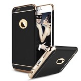 Husa iPhone 6/6S Ultrasubtire 3in1 Protectie Completa Fata Spate, Negru Elegant