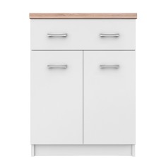 Comoda PAL alb stejar Sonoma Topty 60x33x85 cm