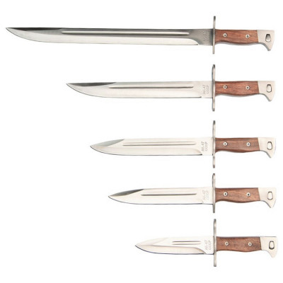 Set 5 cutite de vanatoare IdeallStore&amp;reg;, Ak Undercover, otel inoxidabil, maro, teaca inclusa foto
